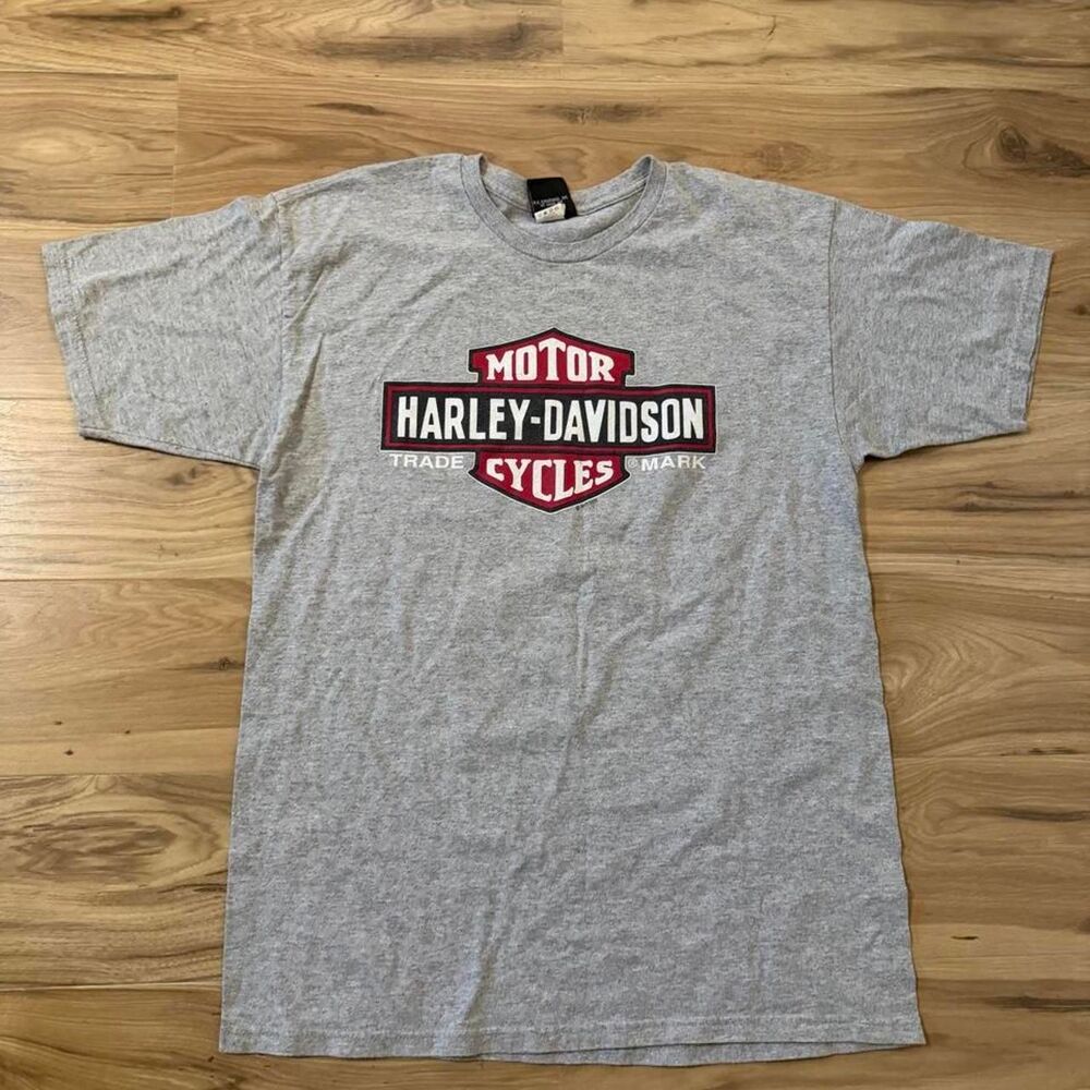 Y2K style Harley Davidson gray 2011 graphic St. Louis Missouri biker tee size L
